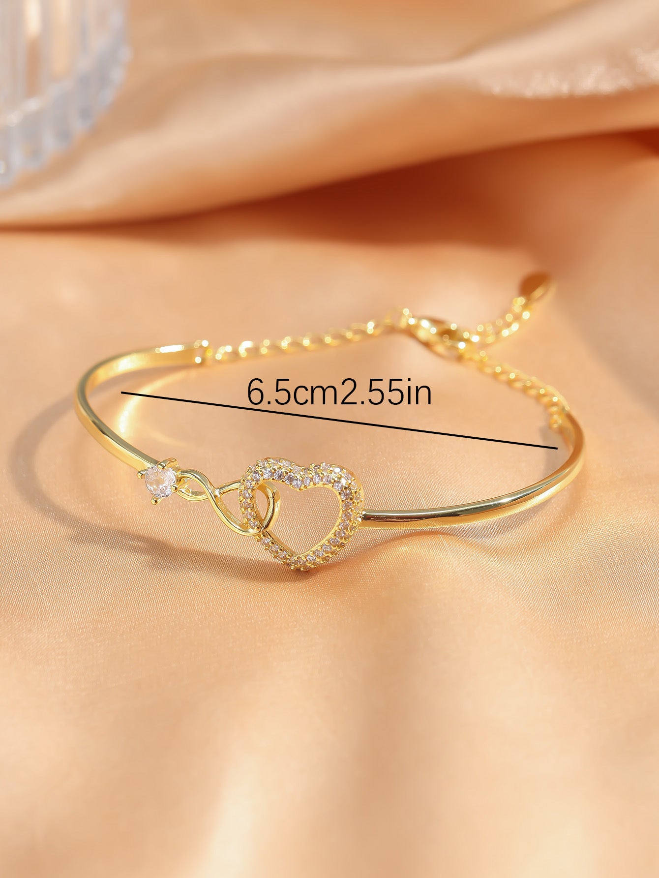 Chain Hollowed Heart Shape Bracelet Elegant High-Grade Design Female